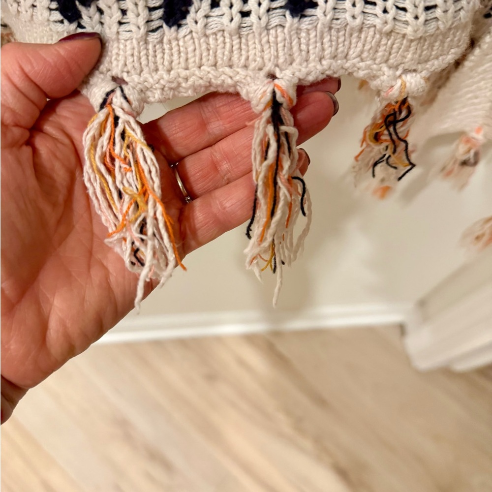 Roxy Boho Western Cream Geometric Pattern Fringe … - image 10